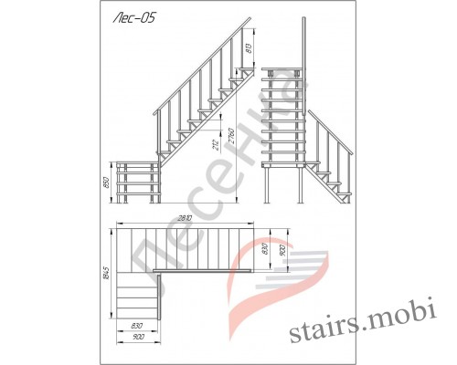 ЛЕС-05 вид3 чертеж stairs.mobi
