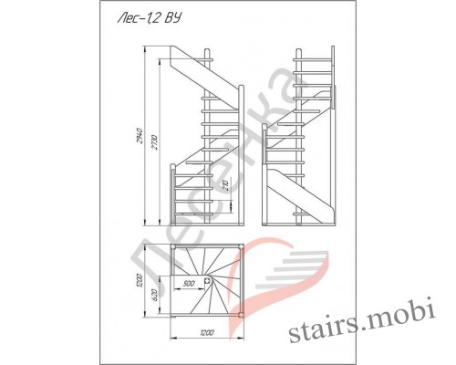 ЛЕС-1.2ВУ вид3 чертеж stairs.mobi