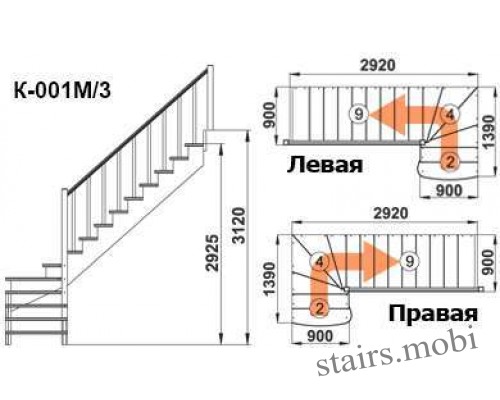 К-001М/3 вид3 чертеж stairs.mobi