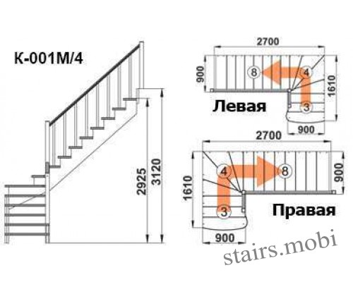 К-001М/4 вид3 чертеж stairs.mobi