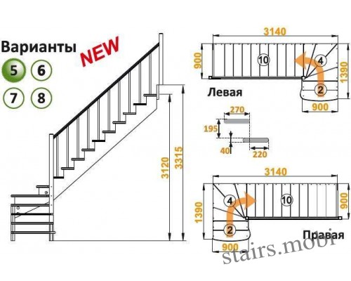 К-001М/5 вид3 чертеж stairs.mobi