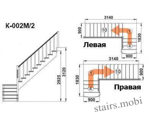 К-002М/2 вид3 чертеж stairs.mobi